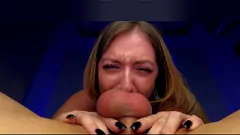 أخت قبلة Allisse تستنزف كراته في اللسان Deepthroat الخام